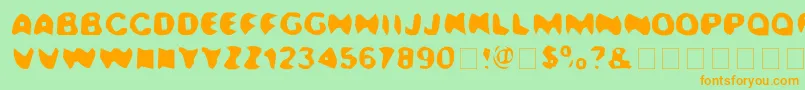 Kalamazoo Font – Orange Fonts on Green Background