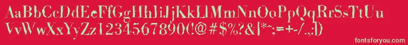 BodonirandomRegular Font – Green Fonts on Red Background