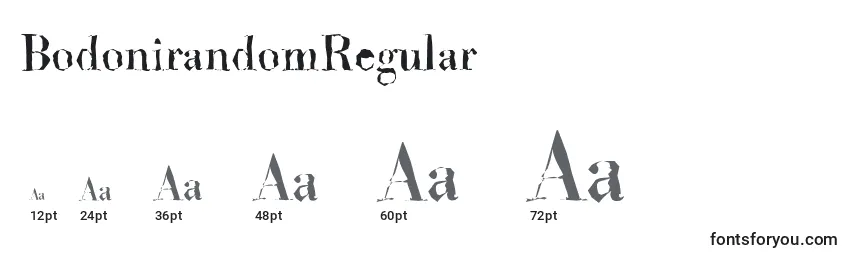 Размеры шрифта BodonirandomRegular