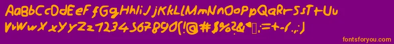 Police Schreibii – polices orange sur fond violet
