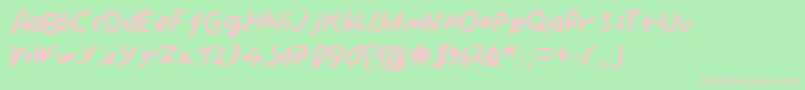 Schreibii Font – Pink Fonts on Green Background