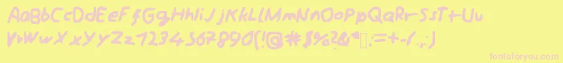 Schreibii Font – Pink Fonts on Yellow Background