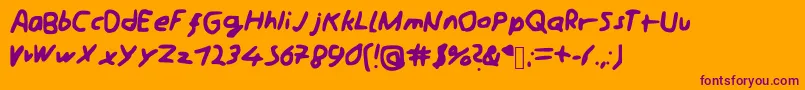 Schreibii Font – Purple Fonts on Orange Background
