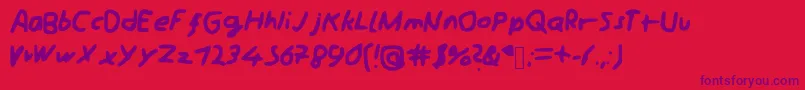 Schreibii Font – Purple Fonts on Red Background