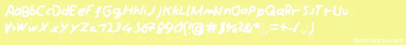 フォントSchreibii – 黄色い背景に白い文字