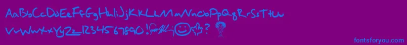 Hallisey Font – Blue Fonts on Purple Background