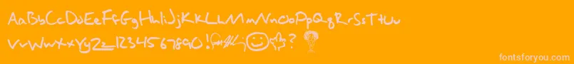 Hallisey Font – Pink Fonts on Orange Background
