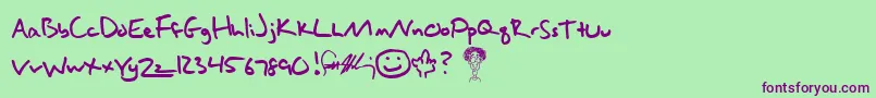 Hallisey Font – Purple Fonts on Green Background
