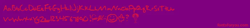 Hallisey Font – Red Fonts on Purple Background