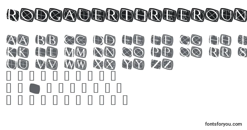A fonte RodgauerthreeroundedMedium – alfabeto, números, caracteres especiais