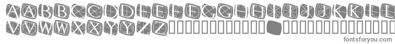 RodgauerthreeroundedMedium-fontti – harmaat kirjasimet valkoisella taustalla