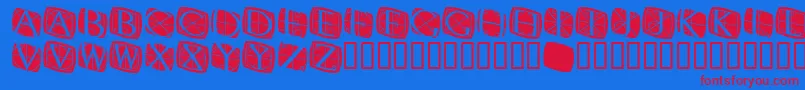 RodgauerthreeroundedMedium Font – Red Fonts on Blue Background