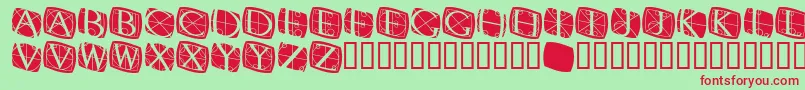 RodgauerthreeroundedMedium Font – Red Fonts on Green Background