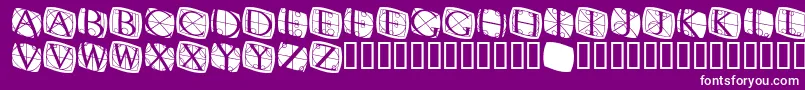 RodgauerthreeroundedMedium-fontti – valkoiset fontit violetilla taustalla