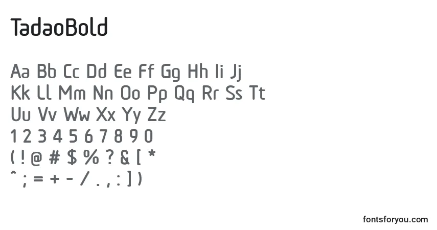 Fuente TadaoBold - alfabeto, números, caracteres especiales