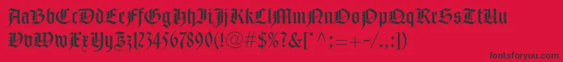 フォントNotreDameLtRoman – 赤い背景に黒い文字
