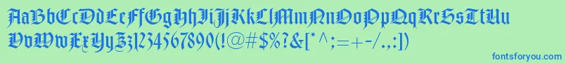 NotreDameLtRoman Font – Blue Fonts on Green Background