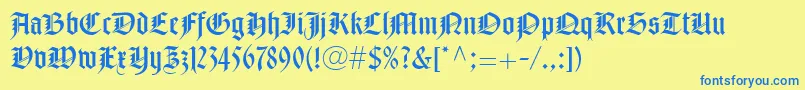 NotreDameLtRoman Font – Blue Fonts on Yellow Background