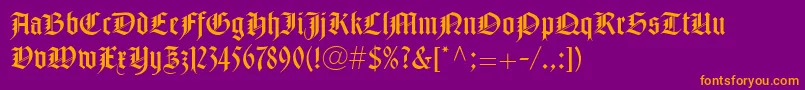 NotreDameLtRoman Font – Orange Fonts on Purple Background