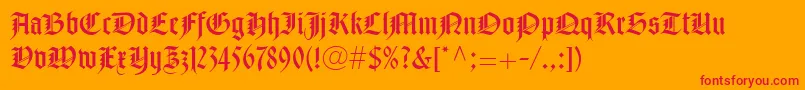 NotreDameLtRoman Font – Red Fonts on Orange Background