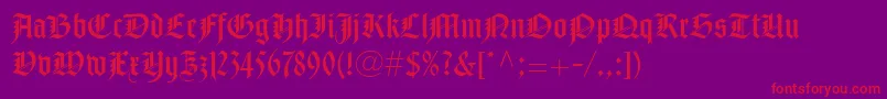 NotreDameLtRoman Font – Red Fonts on Purple Background