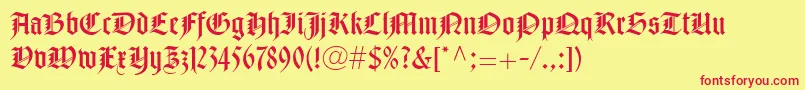 NotreDameLtRoman Font – Red Fonts on Yellow Background
