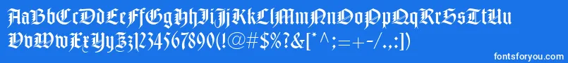 NotreDameLtRoman Font – White Fonts on Blue Background