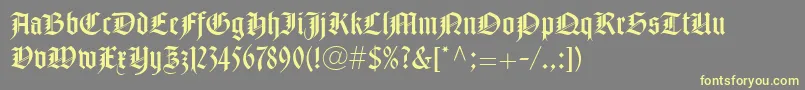 NotreDameLtRoman Font – Yellow Fonts on Gray Background