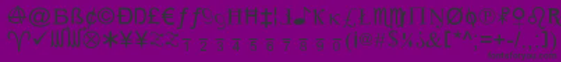 XCryption-Schriftart – Schwarze Schriften auf violettem Hintergrund