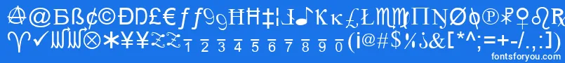 フォントXCryption – 青い背景に白い文字