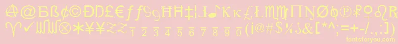 XCryption Font – Yellow Fonts on Pink Background