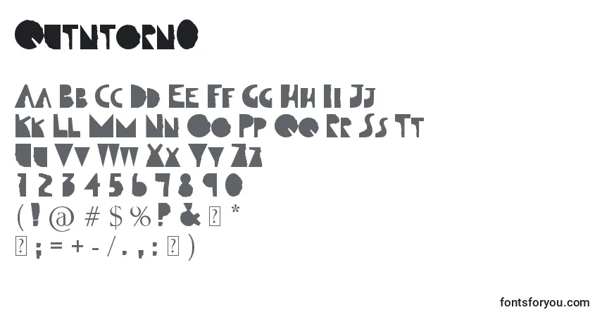 A fonte Qutntorn0 – alfabeto, números, caracteres especiais