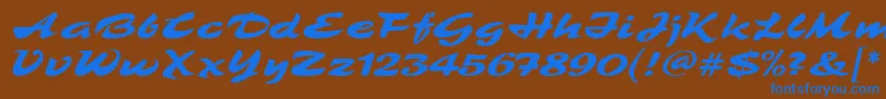 フォントTamboScriptMf – 茶色の背景に青い文字