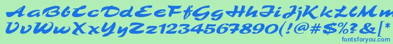 TamboScriptMf Font – Blue Fonts on Green Background