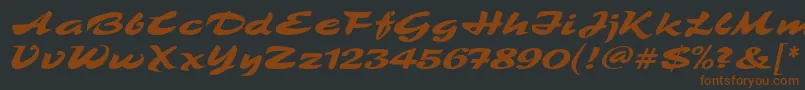 TamboScriptMf-fontti – ruskeat fontit mustalla taustalla