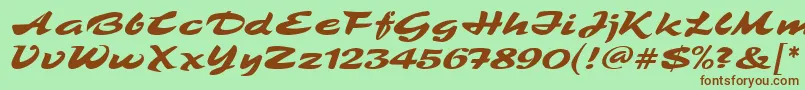 TamboScriptMf Font – Brown Fonts on Green Background