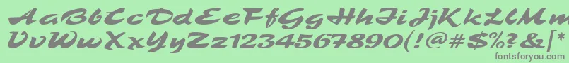 TamboScriptMf-fontti – harmaat kirjasimet vihreällä taustalla