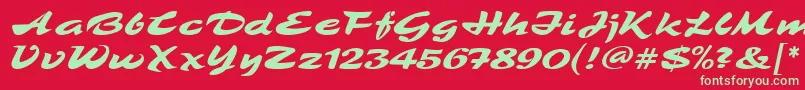 TamboScriptMf Font – Green Fonts on Red Background