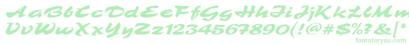 TamboScriptMf-Schriftart – Grüne Schriften auf weißem Hintergrund