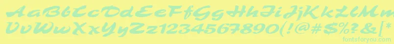 TamboScriptMf Font – Green Fonts on Yellow Background