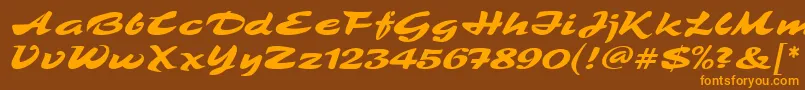 TamboScriptMf Font – Orange Fonts on Brown Background