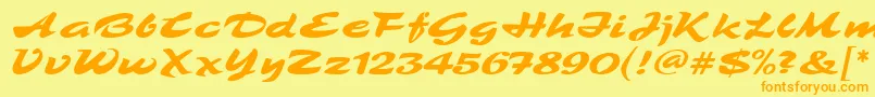 TamboScriptMf Font – Orange Fonts on Yellow Background