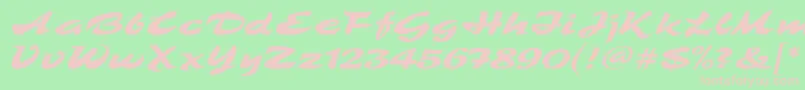 TamboScriptMf-fontti – vaaleanpunaiset fontit vihreällä taustalla