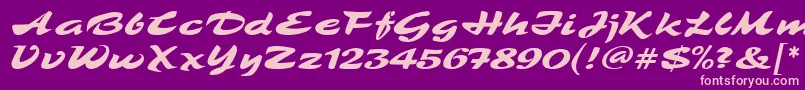 TamboScriptMf-Schriftart – Rosa Schriften auf violettem Hintergrund