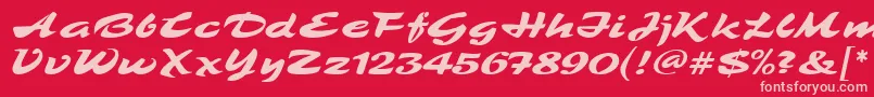TamboScriptMf Font – Pink Fonts on Red Background
