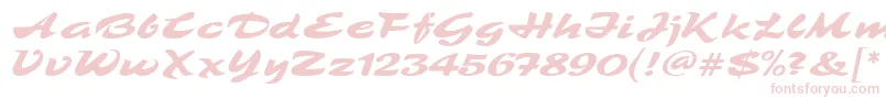TamboScriptMf-fontti – vaaleanpunaiset fontit valkoisella taustalla