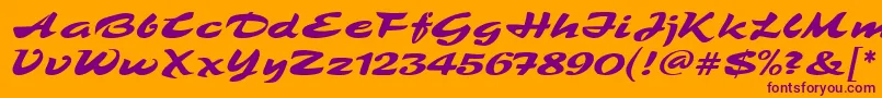 フォントTamboScriptMf – オレンジの背景に紫のフォント