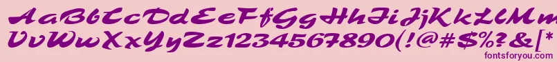 TamboScriptMf-Schriftart – Violette Schriften auf rosa Hintergrund