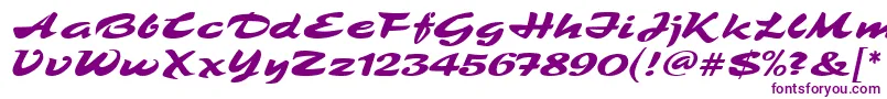TamboScriptMf-Schriftart – Violette Schriften auf weißem Hintergrund