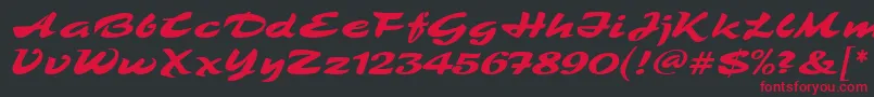 フォントTamboScriptMf – 黒い背景に赤い文字